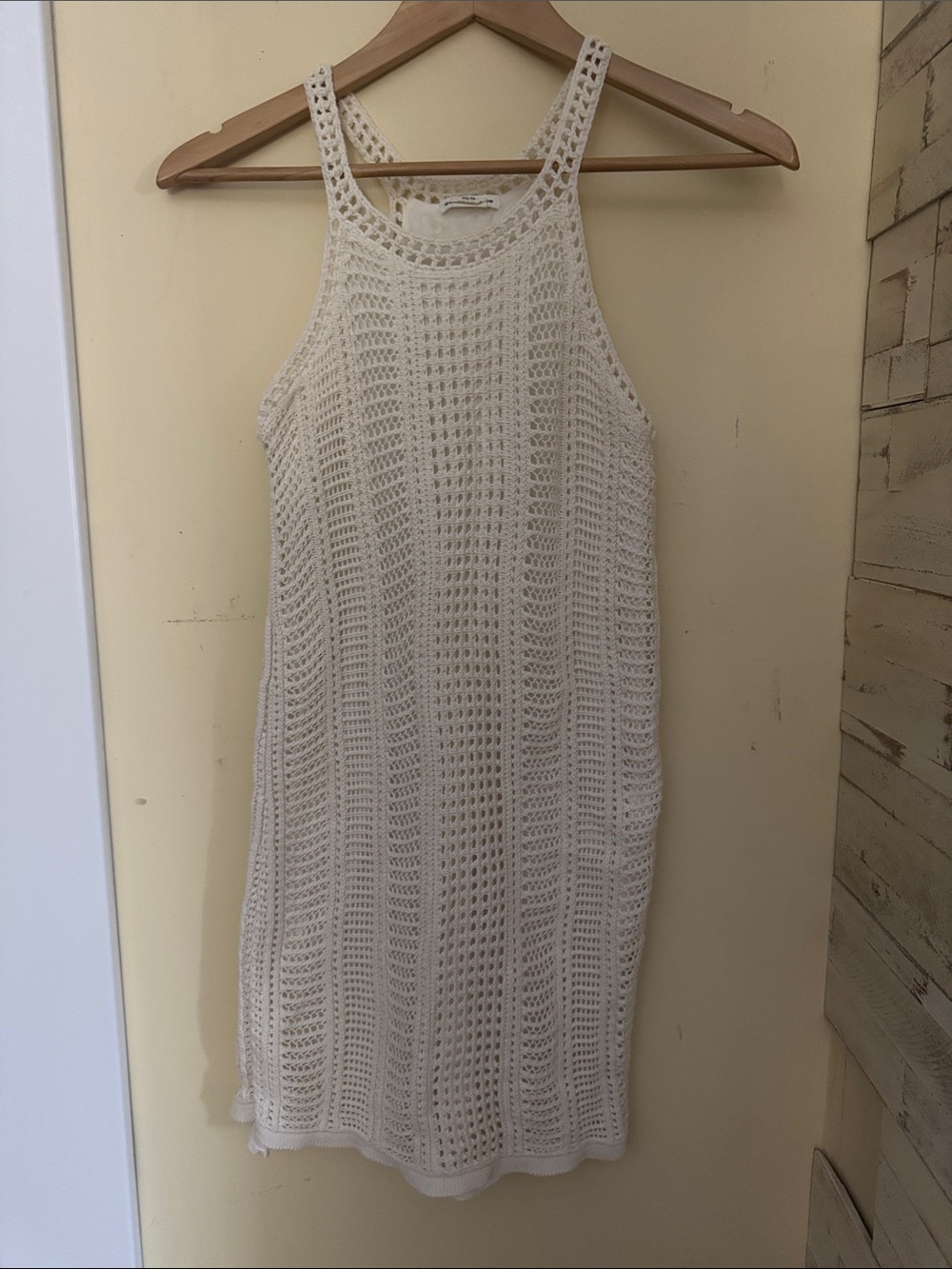 Club Monaco Cream Crochet Knit Mini Dress